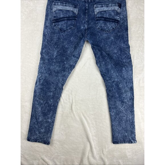 2 Phat Farm Jeans Mens 36x30 Blue Acid Wash Skinny Fit Stretch Denim Pants Adult - Picture 11 of 16